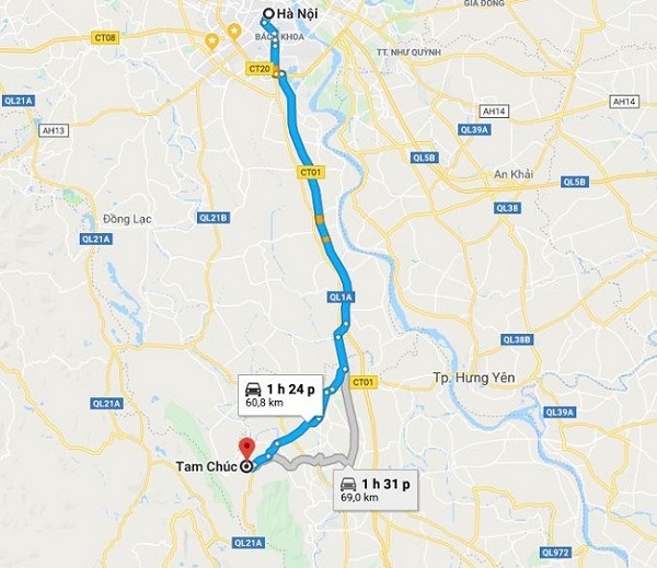 Phương tiện di chuyển đến chùa Tam Chúc